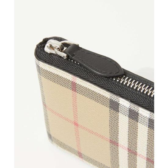  버버리 체크 집 어라운드 반지갑 8084171 DOM - BURBERRY