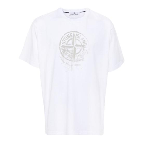  스톤 아일랜드 반팔 티셔츠 80152RC87V0001 WHITE DOM