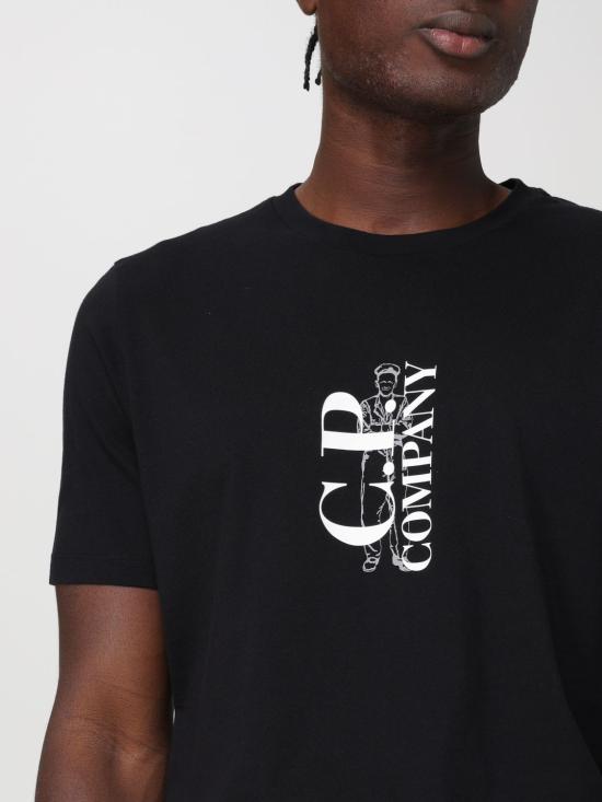  씨피 컴퍼니 반팔 티셔츠 16CMTS139A 005100W 999 BLACK DOM - C.P. COMPANY