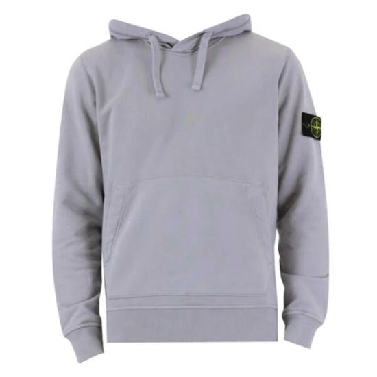  스톤 아일랜드 64151 코튼 플리스 후드 티셔츠 801564151 V0064 LIGHT GREY DOM