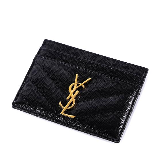 25FW 생로랑 카산드라 마틀라세 카드 케이스 423291BOW011000 BLACK DOM - SAINT LAURENT