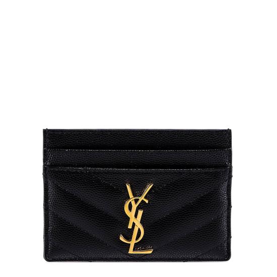 25FW 생로랑 카산드라 마틀라세 카드 케이스 423291BOW011000 BLACK DOM