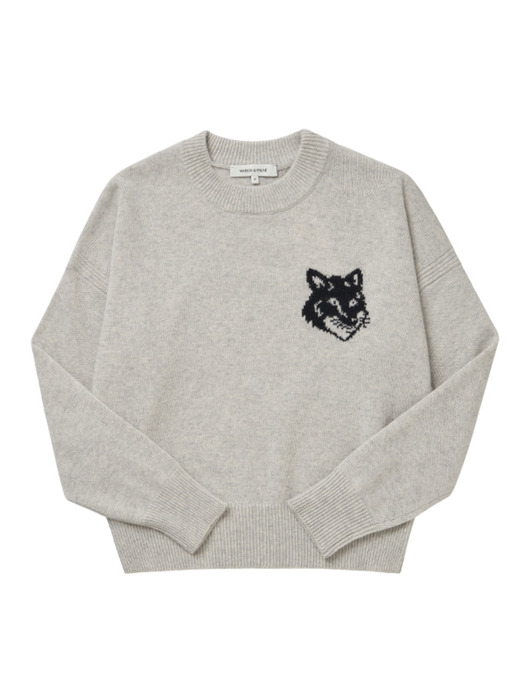  메종키츠네 스웨터 LW00815KT1063H120 LIGHT GREY MELANGE DOM