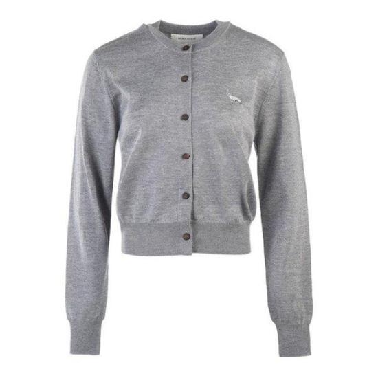  메종키츠네 베이비 폭스 패치 레귤러 가디건 MW00507KT1036 H131 MEDIUM GREY MELANGE DOM