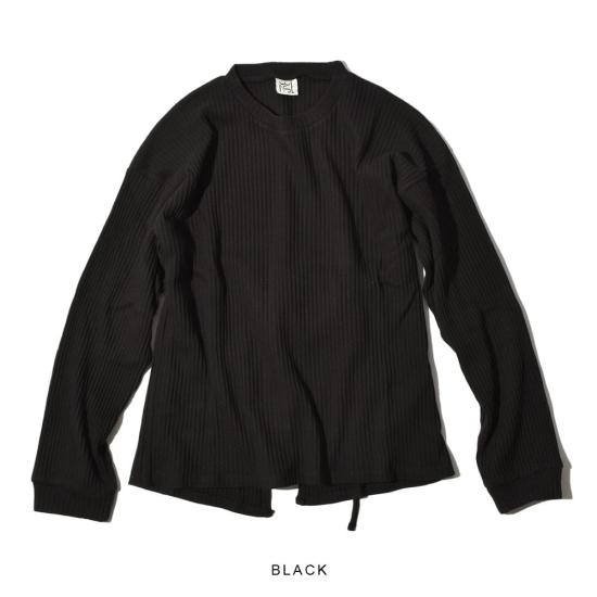  베이스레인지 긴팔 티셔츠 FSHL RIB 000 BLACK DOM
