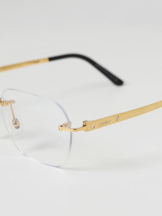 26SS 까르띠에 산토스 림리스 무테 안경 CT0407O 001 Gold - CARTIER