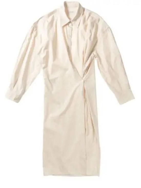  르메르 스트레이트 칼라 트위스트 드레스 DR1092LF839048 LIGHT CREAM DOM