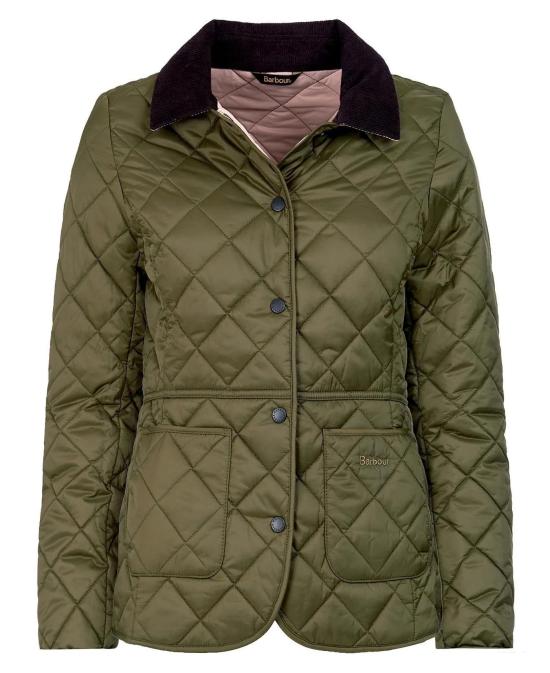  바버 DEVERON 데브론 퀼티드 자켓 LQU1012 OL51 OLIVE PALE PINK DOM