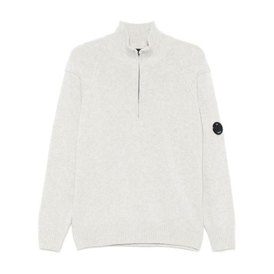  씨피 컴퍼니 Lambswool GRS 램스울 GRS 하프집 니트  17CMKN144A110149AM13 OFF WHITE MELANGE DOM