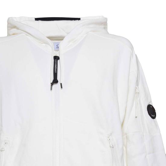  씨피 컴퍼니 다이애그널 레이즈드 플리스 지퍼 후드집업 17CMSS025A 005086W 103 GAUZE WHITE DOM - C.P. COMPANY