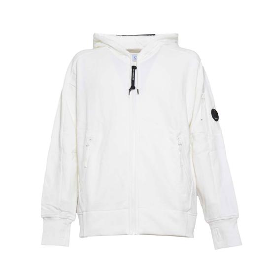  씨피 컴퍼니 다이애그널 레이즈드 플리스 지퍼 후드집업 17CMSS025A 005086W 103 GAUZE WHITE DOM