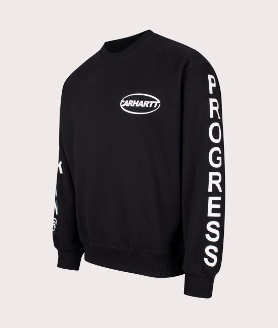  칼하트 WIP 긴팔 티셔츠 I033939 0D2XX BLACK WHITE DOM - CARHARTT WIP