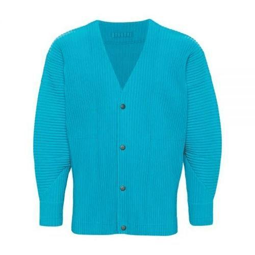  옴므 플리세 이세이 미야케 가디건 HP46JL11174 TURQUOISE BLUE DOM