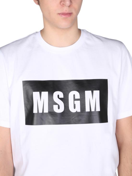  엠에스지엠 반팔 티셔츠 2000MM52020000201 WHITE DOM - MSGM