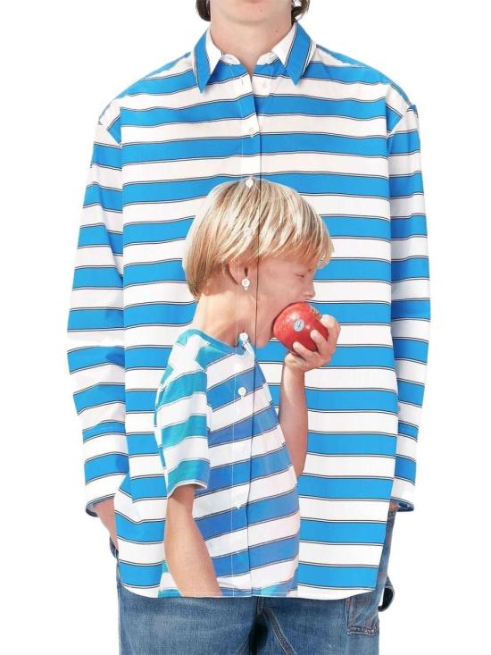  JW앤더슨 긴팔 셔츠 SH0234PG1156856 BLUE WHITE DOM - JW ANDERSON