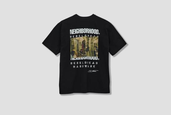 24FW 네이버후드 반팔 티셔츠 NH X REBEL DREAD HARDWARE . TEE SS-2 242PCRDN-ST02S 블랙
