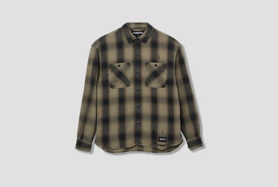 24FW 네이버후드 긴팔 셔츠 SAVAGE BLOCK HOMBRE 체크  LS 242AQNH-SHM07 그레이