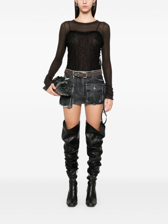 25SS 디 아티코 데님 스커트 250WCR00136 184 NAVY BLUE - THE ATTICO