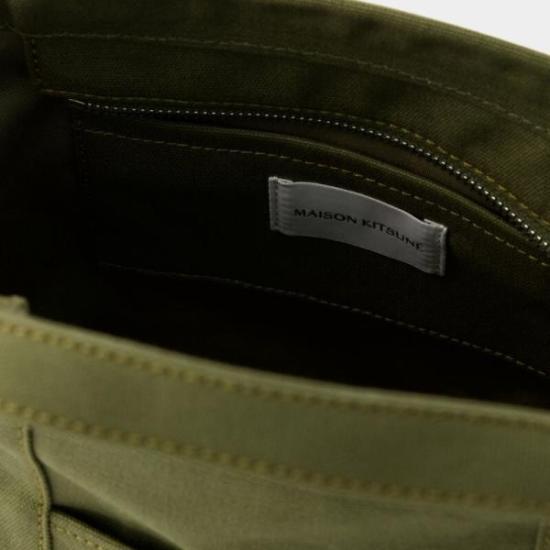  메종키츠네 토트백 LW05103WW0107P384 MILITARY GREEN DOM - MAISON KITSUNE