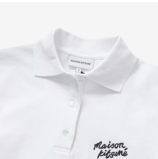  메종키츠네 폴로 티셔츠 MW00201KJ7010M186 WHITE BLACK DOM - MAISON KITSUNE