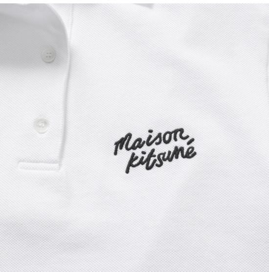  메종키츠네 폴로 티셔츠 MW00201KJ7010M186 WHITE BLACK DOM - MAISON KITSUNE