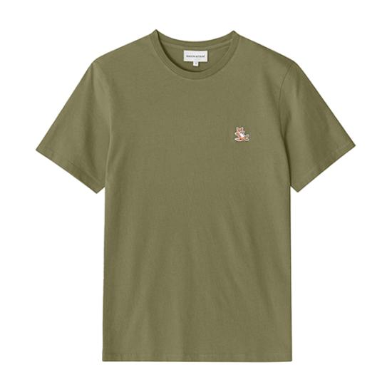  메종키츠네 칠랙스 폭스 패치 레귤러 티셔츠 LM00110KJ0008P384 MILITARY GREEN DOM