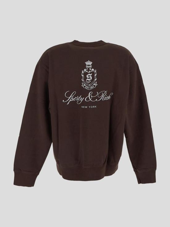  스포티앤리치 긴팔 티셔츠 CR981CH10 CHOCOLATE WHITE DOM - SPORTY & RICH