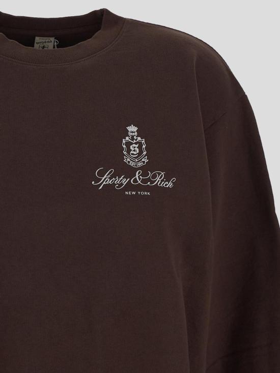  스포티앤리치 긴팔 티셔츠 CR981CH10 CHOCOLATE WHITE DOM - SPORTY & RICH