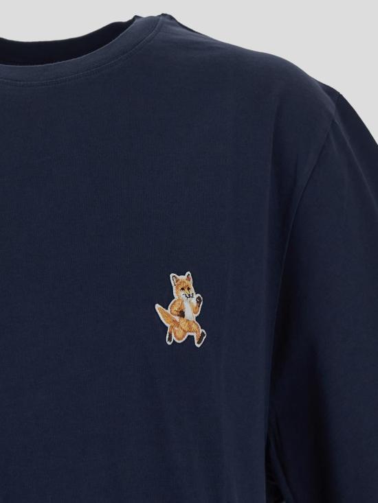  메종키츠네 스피디 폭스 패치 컴포트 티셔츠 MM00125KJ0008P476 INK BLUE DOM - MAISON KITSUNE