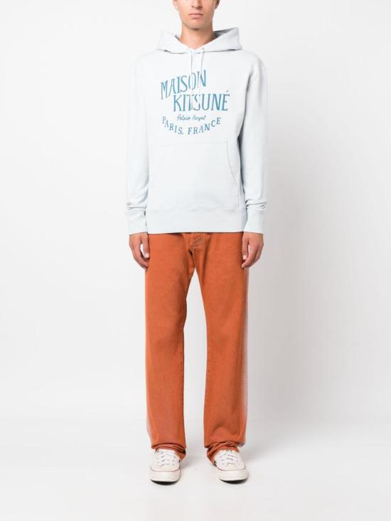  메종키츠네 후드 티셔츠 LM00707KM0001P445 GREY BLUE DOM - MAISON KITSUNE