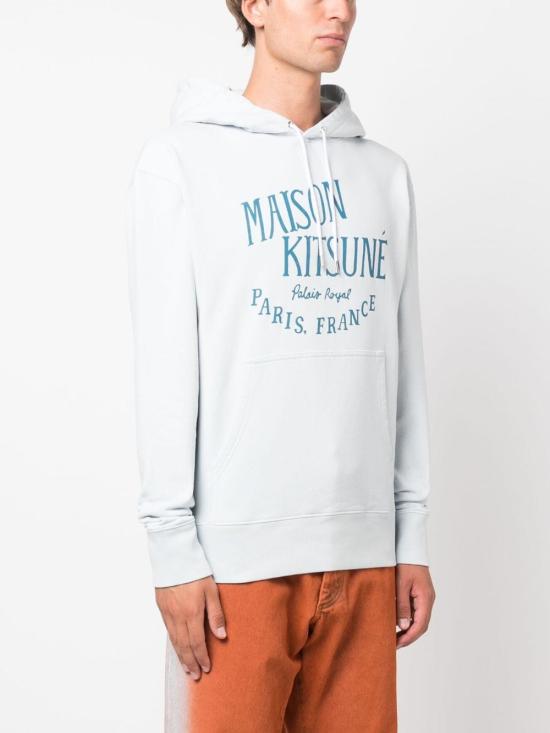  메종키츠네 후드 티셔츠 LM00707KM0001P445 GREY BLUE DOM - MAISON KITSUNE
