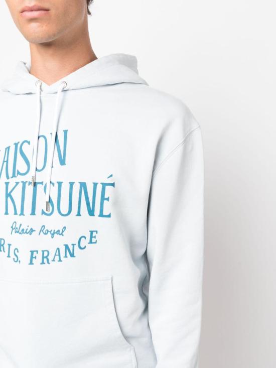  메종키츠네 후드 티셔츠 LM00707KM0001P445 GREY BLUE DOM - MAISON KITSUNE