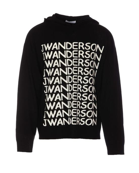  JW앤더슨 후드 티셔츠 KW0809YN0170901 BLACK WHITE DOM - JW ANDERSON
