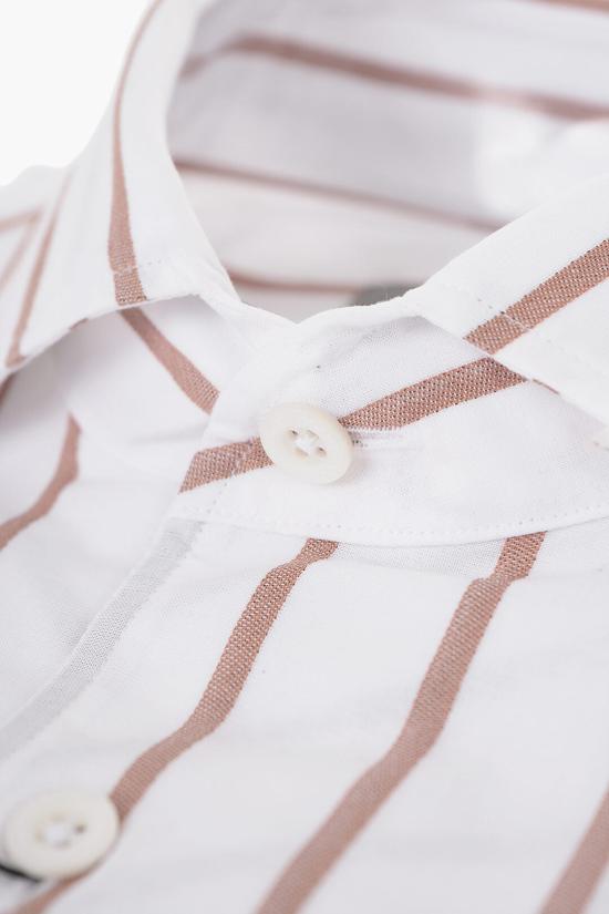  꼬르넬리아니 긴팔 셔츠 85P126 0111554 035 Bianco Marrone - CORNELIANI