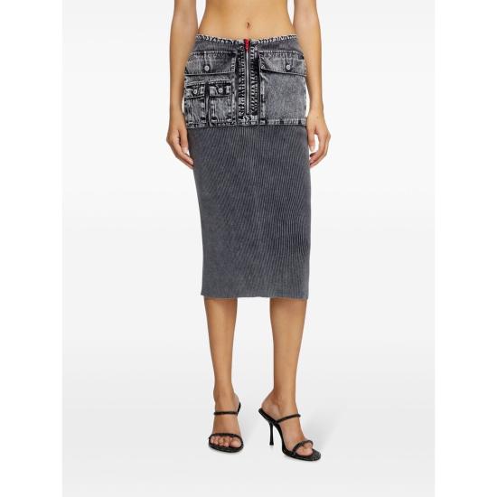 25SS 디젤 데님 스커트 0QMAN A17470 900 GREY - DIESEL