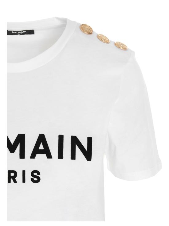 25FW 발망 반팔 티셔츠 BF1EF005BB02GAB White Black - BALMAIN