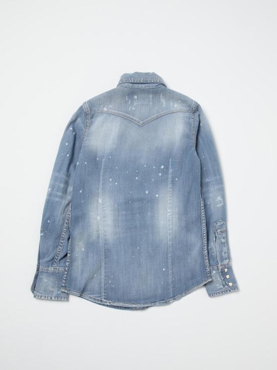 25FW [키즈] 디스퀘어드2 셔츠 DQ02DGD0A7E DQ01 Blue - DSQUARED2