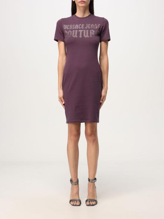 24FW 베르사체 미디 원피스 77HAOL00CJ02L 363 Violet