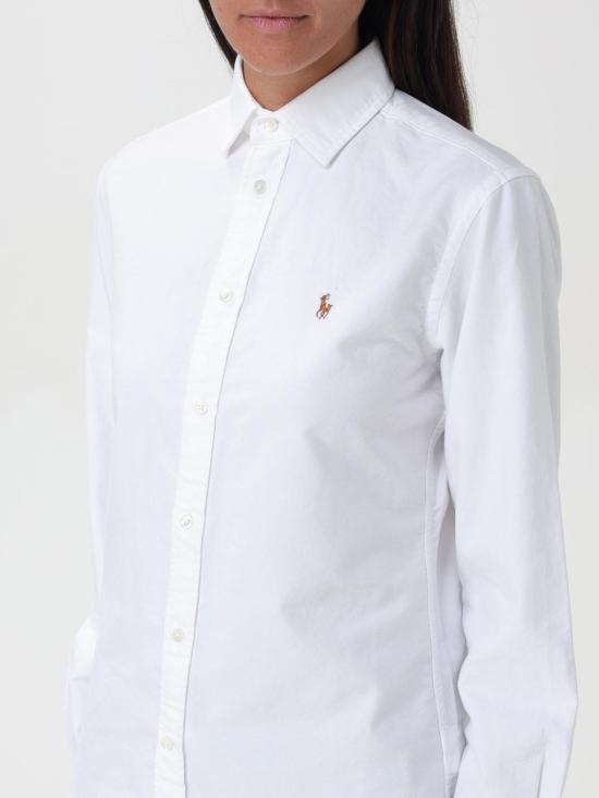 25FW 폴로 랄프로렌 슬림 핏 스트라이프 옥스포드 셔츠 211891377 003 White - POLO RALPH LAUREN