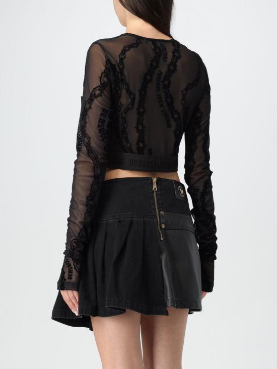 24FW 베르사체 긴팔 티셔츠 77HAH218JS392 899 Black - VERSACE