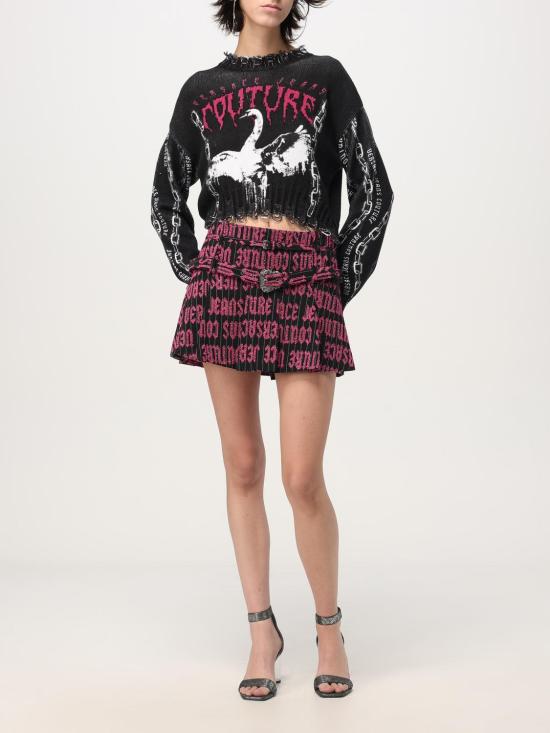 24FW 베르사체 숏 스커트 77HAE814N0358 QY2 Black - VERSACE