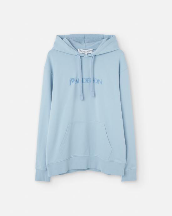 25SS JW앤더슨 로고 패치 포켓 후드 티셔츠 JW0214 PG1632806 Pale blue