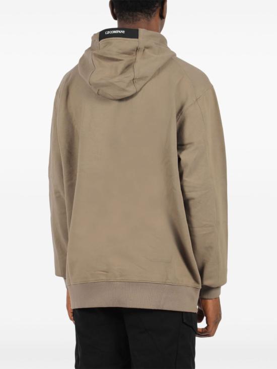  씨피 컴퍼니 다이애그널 레이즈드 플리스 후드티셔츠 17CMSS024A005086W359 WALNUT DOM - C.P. COMPANY