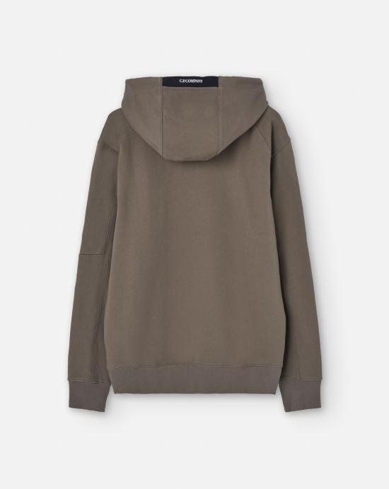  씨피 컴퍼니 다이애그널 레이즈드 플리스 후드티셔츠 17CMSS024A005086W359 WALNUT DOM - C.P. COMPANY