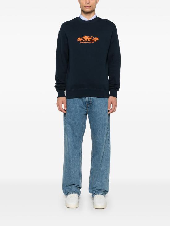  메종키츠네 긴팔 티셔츠 NM00308KM0307P480 NAVY DOM - MAISON KITSUNE