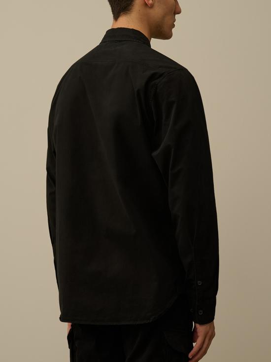  씨피 컴퍼니 오가닉 개버딘 셔츠 17CMSH140A 110143G 999 BLACK DOM - C.P. COMPANY