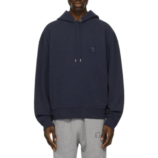  메종키츠네 볼드 폭스 헤드 패치 오버사이즈 후드 LM00705KM0001 P492 DEEP NAVY DOM - MAISON KITSUNE