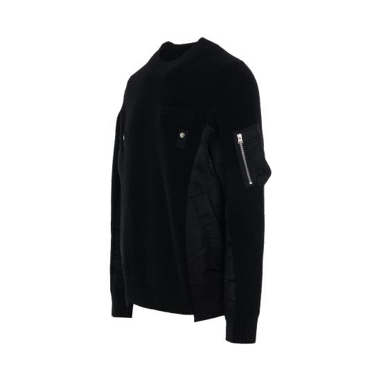  사카이 스웨터 23SCM083 001 BLACK DOM - SACAI