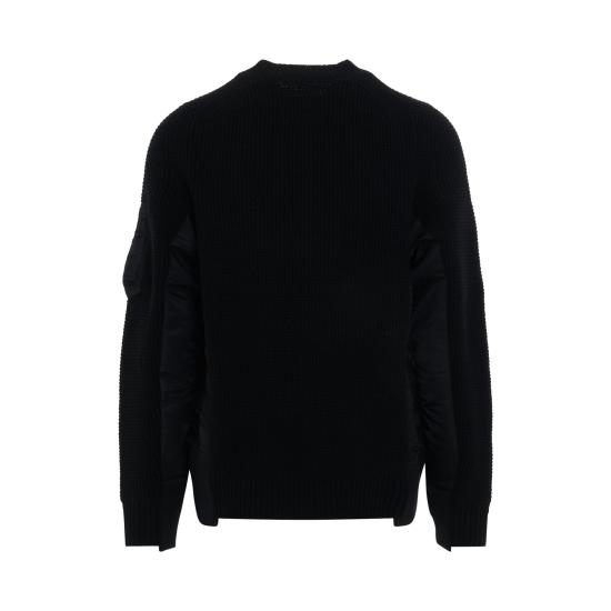  사카이 스웨터 23SCM083 001 BLACK DOM - SACAI