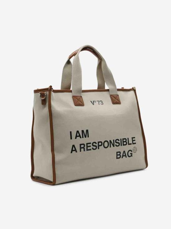 25FW 브이73 토트백 73BS6AF01RESPONSIBILITYBISNATURALECUO Beige - V73